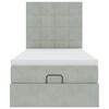 vidaXL Cadre de lit ottoman et matelas gris clair 90x190 cm velours
