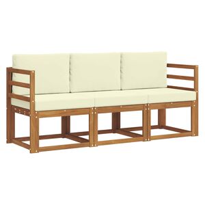vidaXL Ensemble de canap&eacute;s d'ext&eacute;rieur 3 pc Naturel et Cr&egrave;me