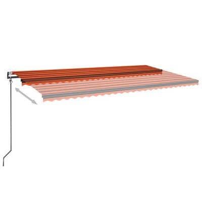 vidaXL Auvent rétractable automatique 600x350 cm Orange et marron