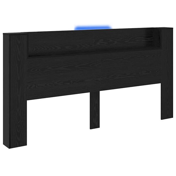 vidaXL T&ecirc;te de lit Ch&ecirc;ne noir 200 x 15 x 103,5 cm Bois d'ing&eacute;nierie