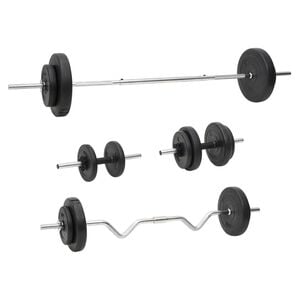 vidaXL Ensemble d'halt&egrave;res et de barres avec plaques 60 kg