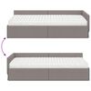 vidaXL Cadre de lit d'angle avec matelas Autre 2 pcs Taupe tissu
