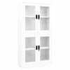 vidaXL Armoire de bureau Blanc 90x40x180 cm Acier et verre tremp&eacute;
