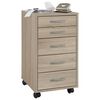 FMD Armoire mobile avec 5 tiroirs Ch&ecirc;ne