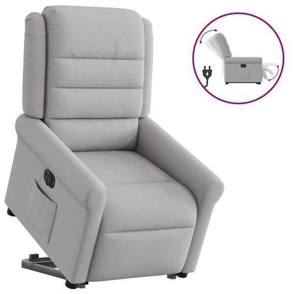 vidaXL Fauteuil inclinable &eacute;lectrique gris nuage tissu