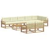 vidaXL Ensemble de canap&eacute;s d'ext&eacute;rieur 9 pc 8 place Blanc et cr&egrave;me
