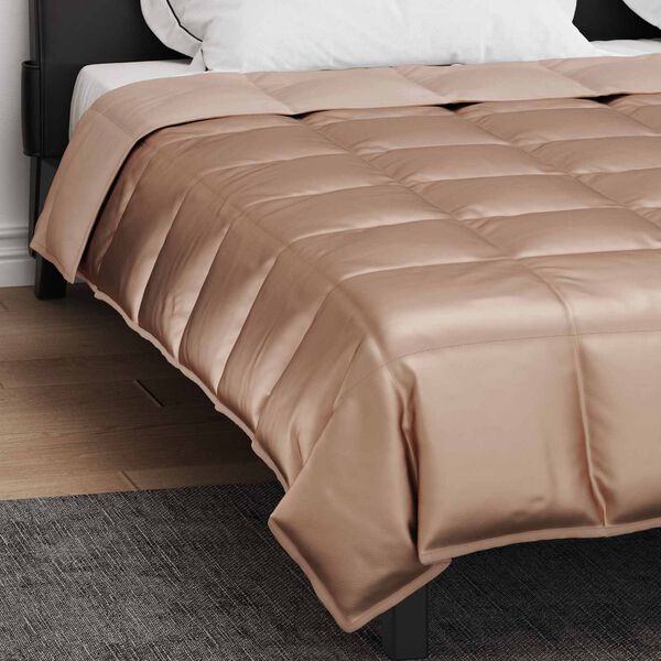 vidaXL Duvet d'&eacute;t&eacute; simple Dor&eacute; 200 x 200 cm Satin et Microfibre