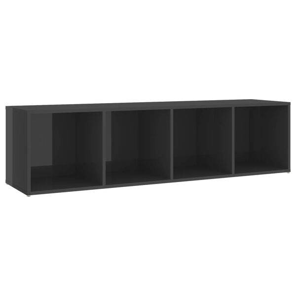 vidaXL Ensemble de meubles TV 3 pcs Gris brillant Bois d'ing&eacute;nierie
