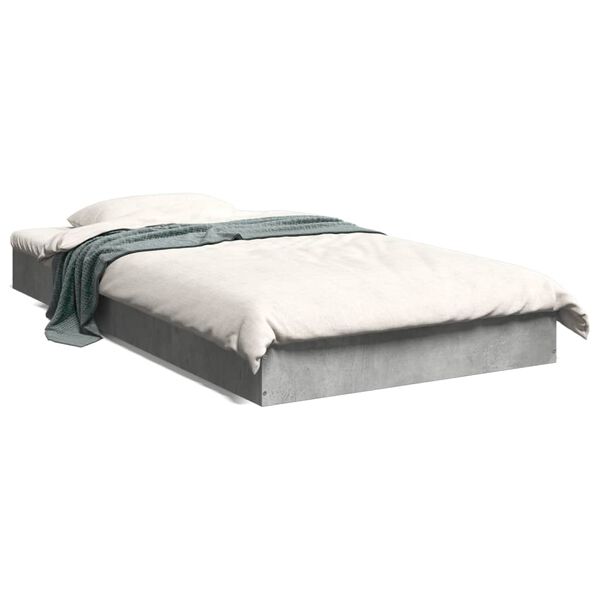 vidaXL Cadre de lit sans matelas gris b&eacute;ton 100x200 cm