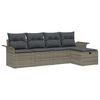 vidaXL Ensemble de canap&eacute; de jardin avec coussin 5 pcs Gris Poly rotin