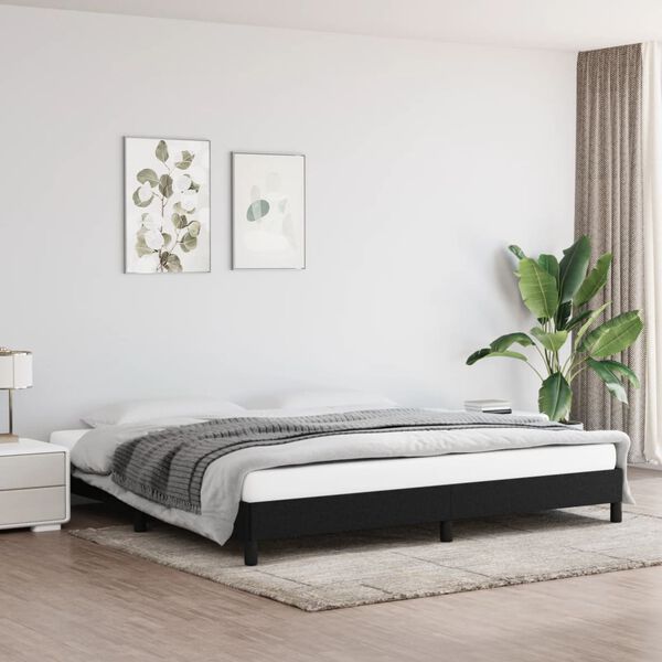 vidaXL Cadre de lit sans matelas noir 200x200 cm tissu