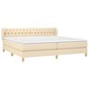 vidaXL Sommier &agrave; lattes de lit avec matelas Cr&egrave;me 200x200 cm Tissu
