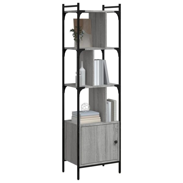 vidaXL Biblioth&egrave;que avec porte sonoma gris 44,5x30x154,5 cm