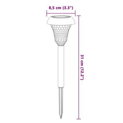 vidaXL Lampes solaires d'allées et piquets de sol 12 pcs blanc