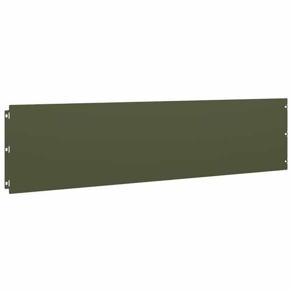 vidaXL Bordures pelouse 10pcs vert olive 25x103cm acier lamin&eacute; &agrave; froid