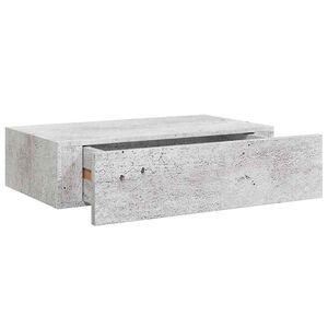 vidaXL &Eacute;tag&egrave;re &agrave; tiroir murale Gris b&eacute;ton 40x23,5x10 cm MDF
