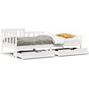 vidaXL Lit de jour et tiroirs sans matelas blanc 90x200 cm bois massif