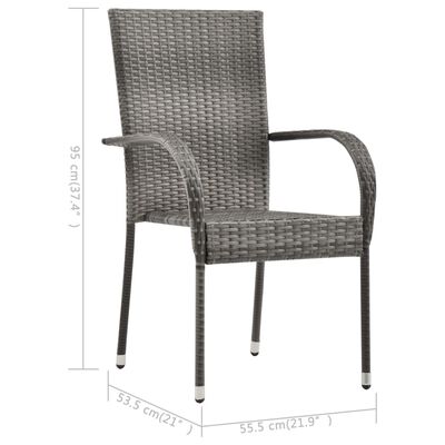 vidaXL Ensemble de salle à manger de jardin 3 pcs Gris