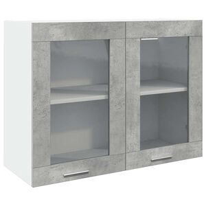 vidaXL Vitrine suspendue "Lyon" Gris b&eacute;ton 80 x 31 x 60 cm
