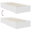 vidaXL Cadre de lit avec tiroir Blanc 90 x 190 cm Bois d'ing&eacute;nierie