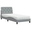 vidaXL Lit avec matelas gris clair 90x200 cm tissu