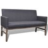 vidaXL Banc avec coussin rembourr&eacute; tissu h&eacute;v&eacute;a gris fonc&eacute;