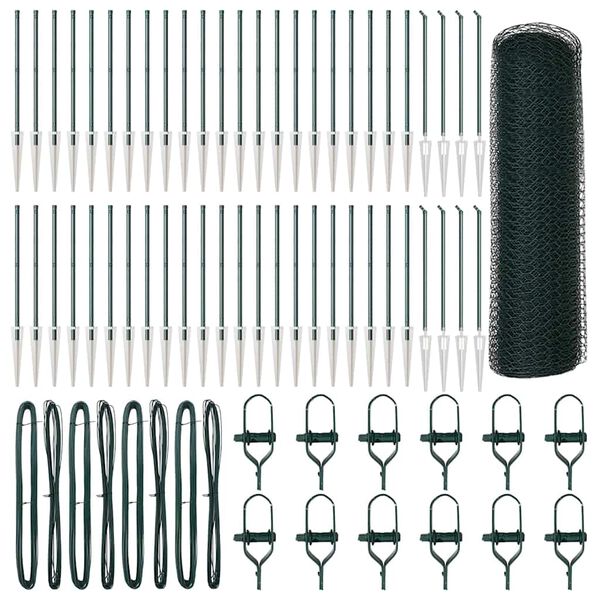 vidaXL Poteau de clôture. Vert 100 x 0,6 m (maille de 25 mm)