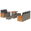 vidaXL Ensemble de canap&eacute; de jardin avec coussin 8 pcs Gris