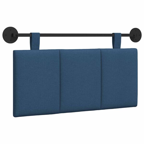 vidaXL T&ecirc;te de lit suspendue Montage mural Bleu 90 x 55 x 5 cm tissu