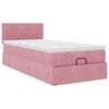 vidaXL Lit ottoman avec matelas et LED rose 80x200cm velours