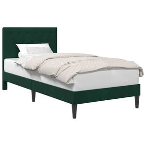vidaXL Cadre de lit avec t&ecirc;te de lit Vert fonc&eacute; 80 x 200 cm Velours