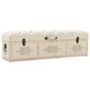 vidaXL Banc de rangement 110 cm cr&egrave;me bois de sapin massif