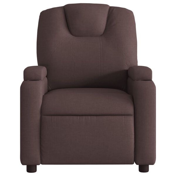vidaXL Fauteuil inclinable Marron fonc&eacute; Tissu