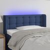 vidaXL T&ecirc;te de lit &agrave; LED Bleu 83x16x78/88 cm Tissu