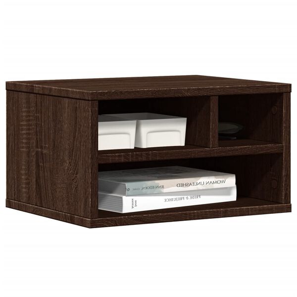 vidaXL Support d'imprimante ch&ecirc;ne marron 40x32x22,5 cm bois ing&eacute;nierie
