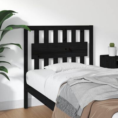 vidaXL Tête de lit Noir 95,5x4x100 cm Bois massif de pin