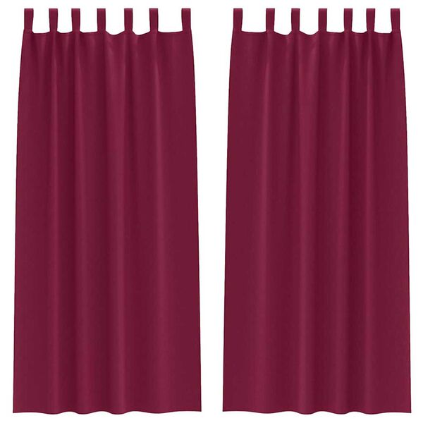 vidaXL Rideaux occultants avec anneaux 2 pcs Bordeaux 260 x 140 cm