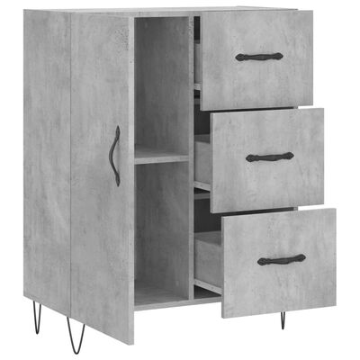 vidaXL Buffet gris béton 69,5x34x90 cm bois d'ingénierie