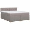 vidaXL Lit boxspring avec matelas Taupe 140 x 200 cm Tissu