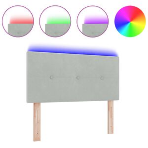 vidaXL T&ecirc;te de lit LED avec t&ecirc;te de lit Gris clair 80 cm Polyester
