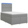vidaXL Lit boxspring avec matelas Gris clair 120 x 200 cm Tissu