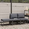 vidaXL Salon de jardin 3 pcs avec coussins Gris R&eacute;sine tress&eacute;e