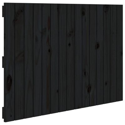 vidaXL Tête de lit murale Noir 95,5x3x60 cm Bois massif de pin