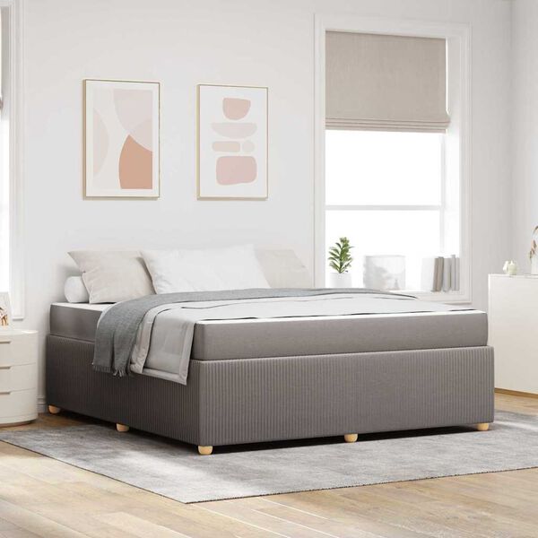 vidaXL Cadre de lit avec matelas Taupe 180 x 200 cm tissu