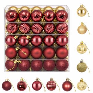 vidaXL Ensemble de boules de No&euml;l 100 pc Or et rouge bordeaux 4 cm