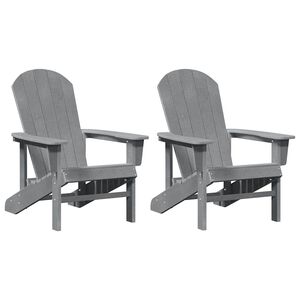 vidaXL Chaise de jardin 2 pc Gris clair Poly&eacute;thyl&egrave;ne