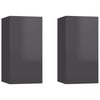vidaXL Meubles TV 2 pcs Gris brillant 30,5x30x60 cm Bois d&rsquo;ing&eacute;nierie
