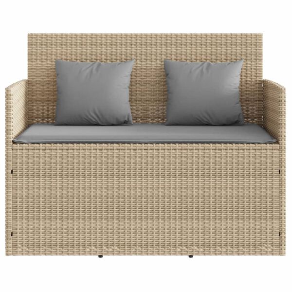vidaXL Banc de jardin avec coussins beige résine tressée