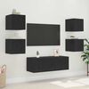 vidaXL Meuble TV mural Ch&ecirc;ne noir 30,5 x 35 x 30 cm Bois d'ing&eacute;nierie