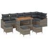 vidaXL Ensemble de canap&eacute; de jardin avec coussin 10 pcs Gris polyrotin